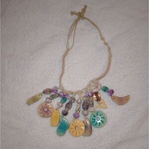 🆕📿 Vintage Macrame Quartz Stone Necklace - Boho, Unique